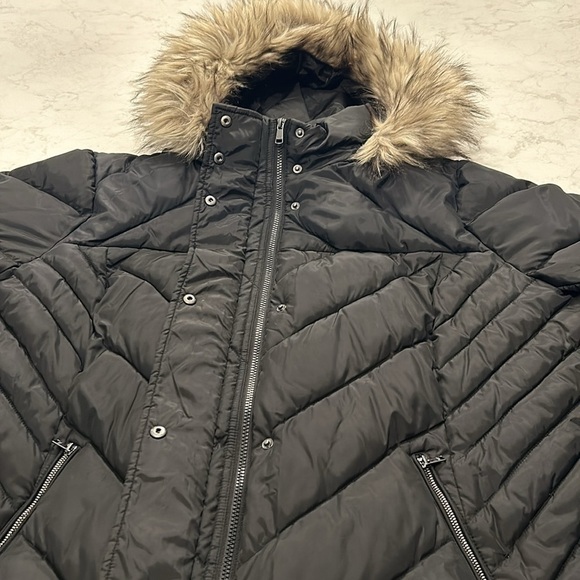 LONDON FOG 3X Black ZIP-FRONT LONG LENGTH PUFFER JACKET ZIP-OFF FUR TRIM HOOD - Picture 13 of 16